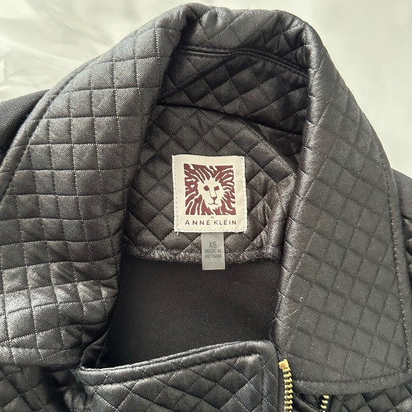 Anne Klein moto Black Quilted Jacket size XS - Picture 8 of 9